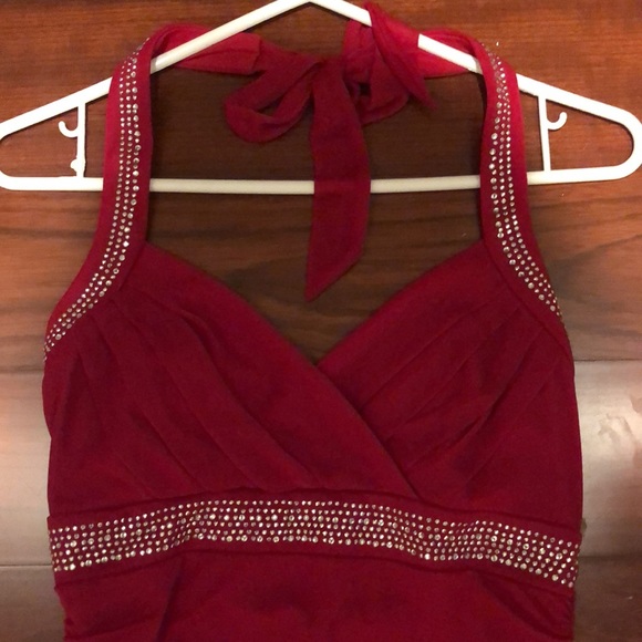 Trixxi 3 💞 Fashions Red Evening Wear Fits Med 34-36 Bust Hi-low Maxi Length - Picture 4 of 16